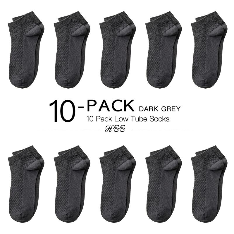 HSS 10 Pairs/Lot Men Bamboo Socks Soft Breathable Summer Winter Long Socks Black Business Casual Man Low Socks Big Size EU38-44