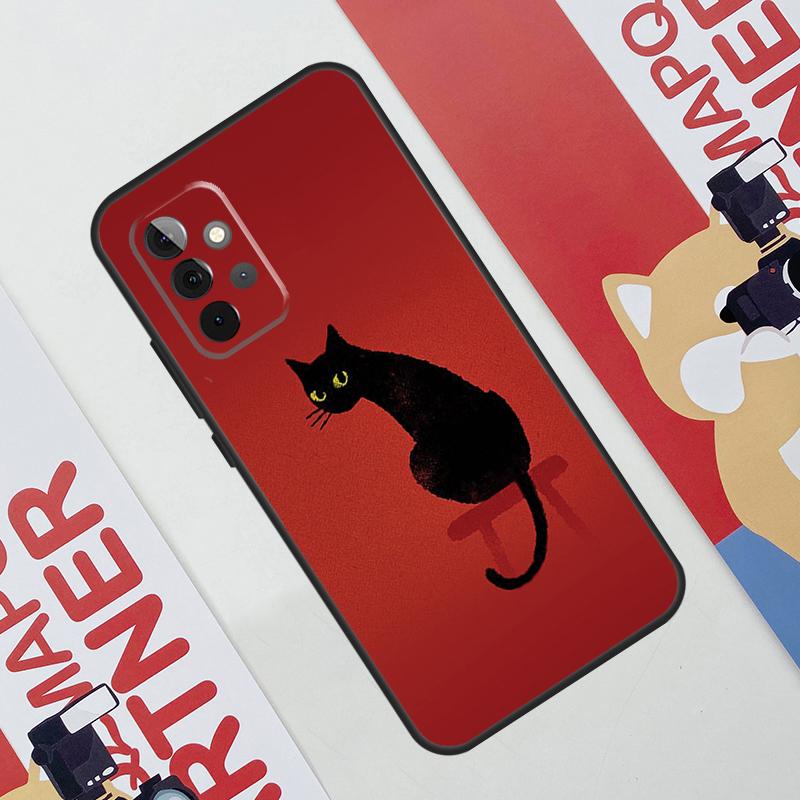 Черный Кошачий Мордочка Китти Чехол Для Samsung Galaxy A52 A32 A12 A56 A36 A16 A13 A23 A33 A53 A54 A34 A14 A15 A35 A55 A17