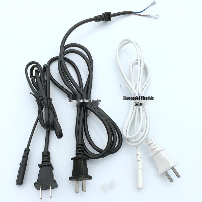 Chinese Standard 2-Pin Extension Cord with 90° Elbow & Female Connector, 2-Core 0.75/1.0 Power Plug