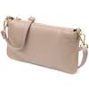 Women's Clutch Bag with Two Straps Made of Genuine Leather Vintage 22643 Beige