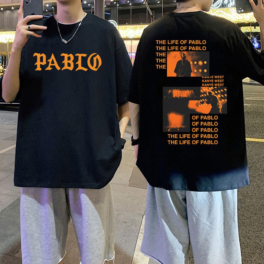 Rapper Kanye West Graphics Print T-shirt THE LIFE OF PABLO T Shirt SummerUnisex Hip Hop Fashion Oversized Short Sleeve Tees