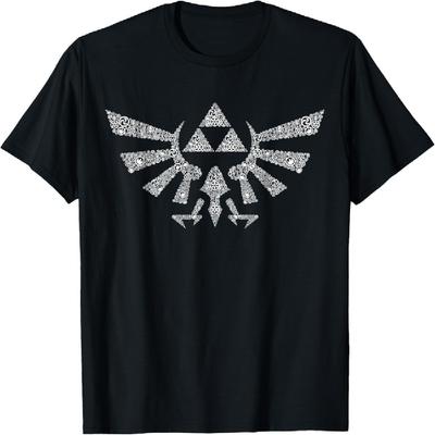 Футболка Nintendo Zelda Герб Хайрула Элементальная Трифорс Логотип Футболка