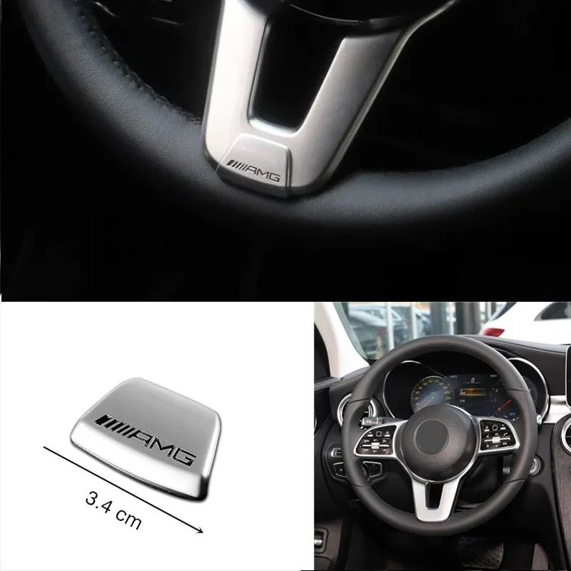 Car Steering Wheel Decoration Emblem Sticker Accessories For Mercedes Benz AMG Brabus Smart Maybach W204 GLC CLA W205 W203 W206 jgu7