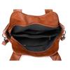 Women'S Elegant Solid Color PU Leather Shoulder Bag With Zipper Closure Polyester Lined Tote Versatile Handbag For Work