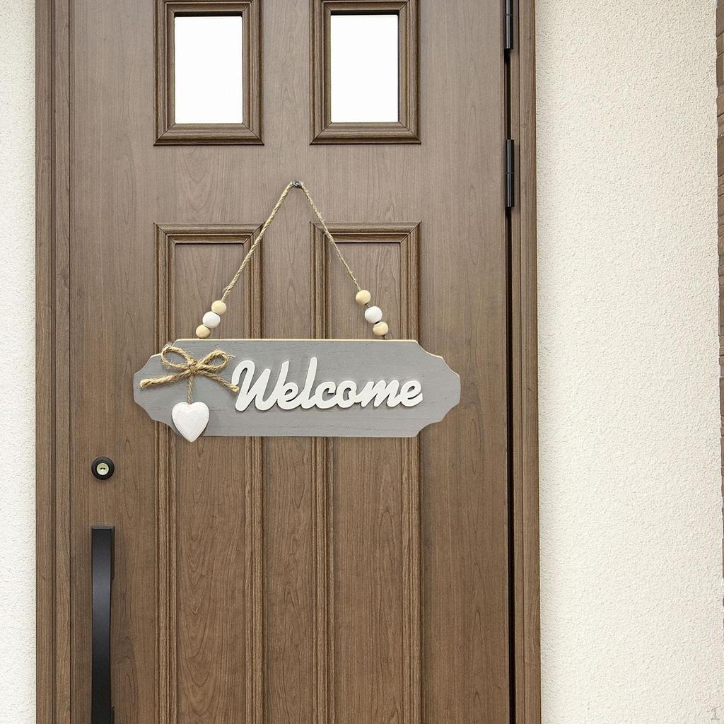 Handcrafted Wooden Door Sign with Elegant Bow Detail