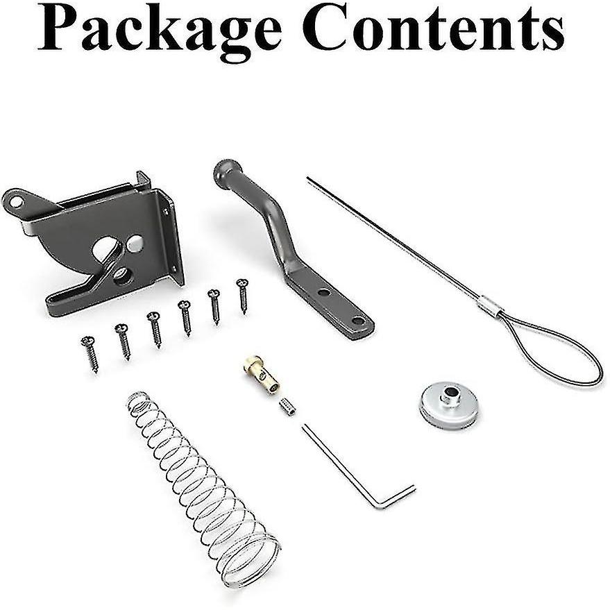 Lock Gate Gravity Latch Automatic Latch for Metal Wooden Fence Stainless Steel Spring Loaded Adjustable Latch Extension Fastener 1pcs
