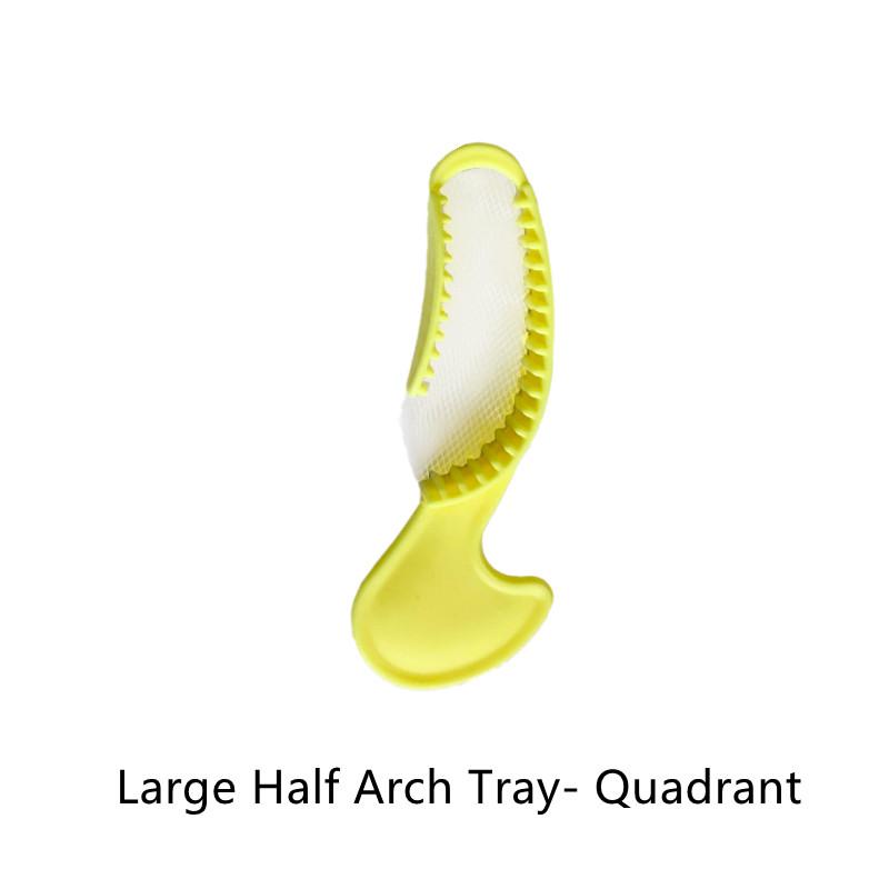 40Pcs/Set Dental Bite Impression Trays Triple Registration Net Denture Tray With Mesh Disposable Plastic Teeth Holder Half Arch