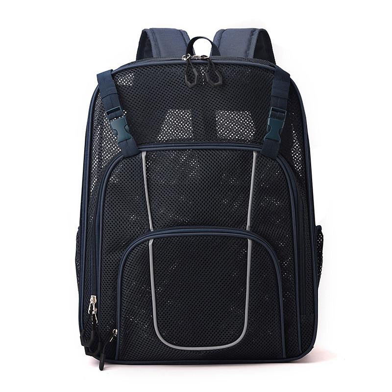 Polyester Mesh Sports Backpack With Reflective Design For Outdoor Activities And Travel