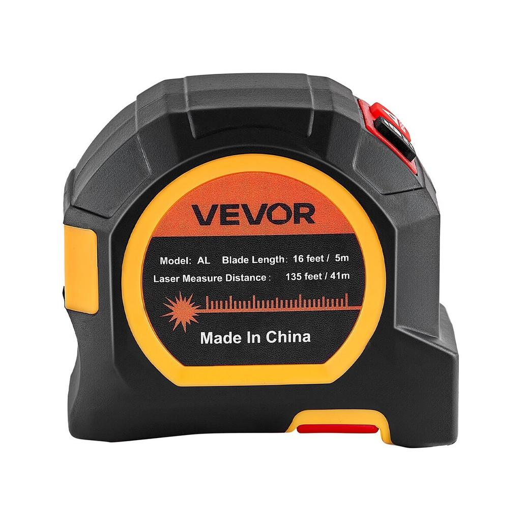 2-in-1 Laser Tape Measure, 41m Rechargeable Laser Measurement Tool & 4.8m Measuring Tape with Magnetic, 4 Modes-Length, Area, Volume,