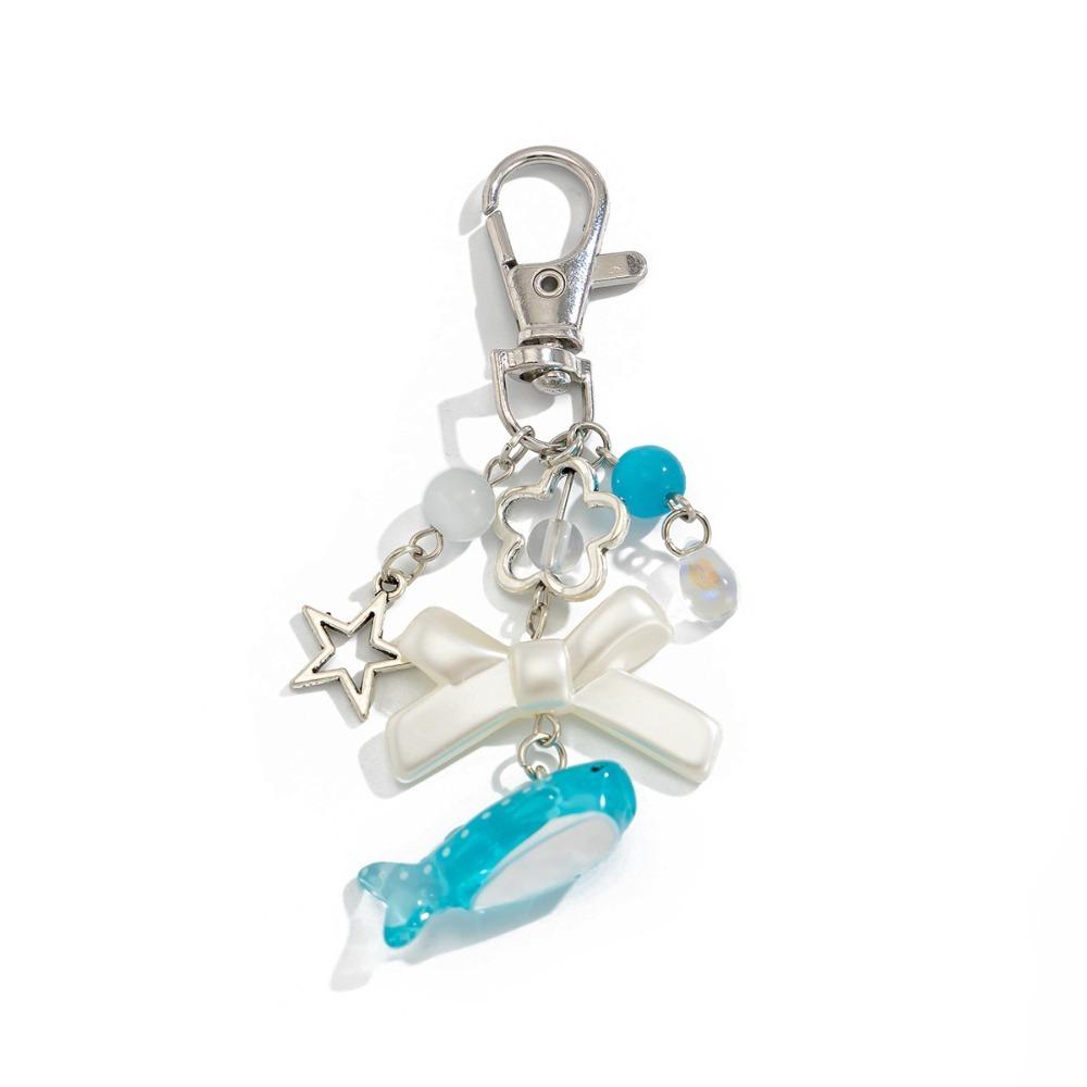 Imitation Pearl Ocean Style Keychain Zinc Zinc Alloy Shell Dolphin Tassel Pendant Backpack Decor