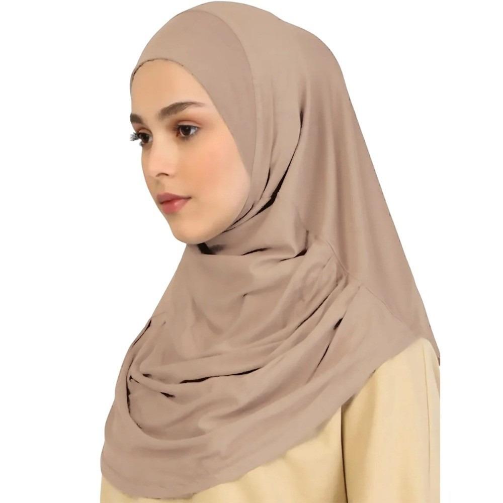 Lightweight Instant Hijab Breathable Full Neck Cover Turban Modest Fashion Sports Headscarf Women