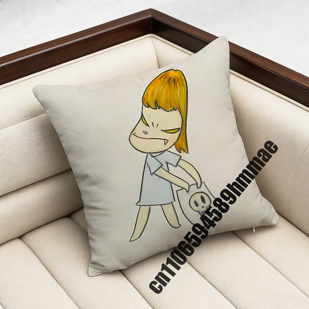 For Cute Yoshitomo Nara Throw Pillow Case Sham xcm xcm Square Home Pillowcase Cushion Cover