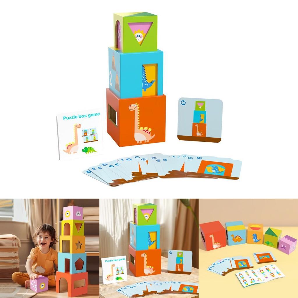 Wooden Educational Stacking Toy For Toddlers With Shape Sorting And Brain Development