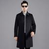 Двухстороннее кашемировое пальто средней длины для мужчин среднего возраста, шерстяное пальто на пуху, зимняя шерстяная ветровка с шерстяными лацканами