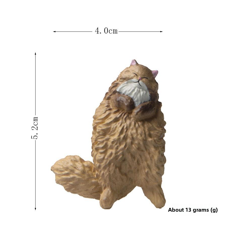 4pcs Cute Cartoon Sleeping Cat Model Ornament Set Accessories Decoration