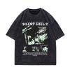 Игра Silent Hill Винтажная стираная футболка Мужская Женская Готическая Мода Футболки Высококачественный Хлопок Оверсайз Футболки Уличная Одежда