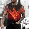 Summer Men's T-shirts 3d Phoenix Print Graphic Short Sleeve Tops Fashion Hip Hop Tees Men Oversized T Shirt Vintage Men Clothing