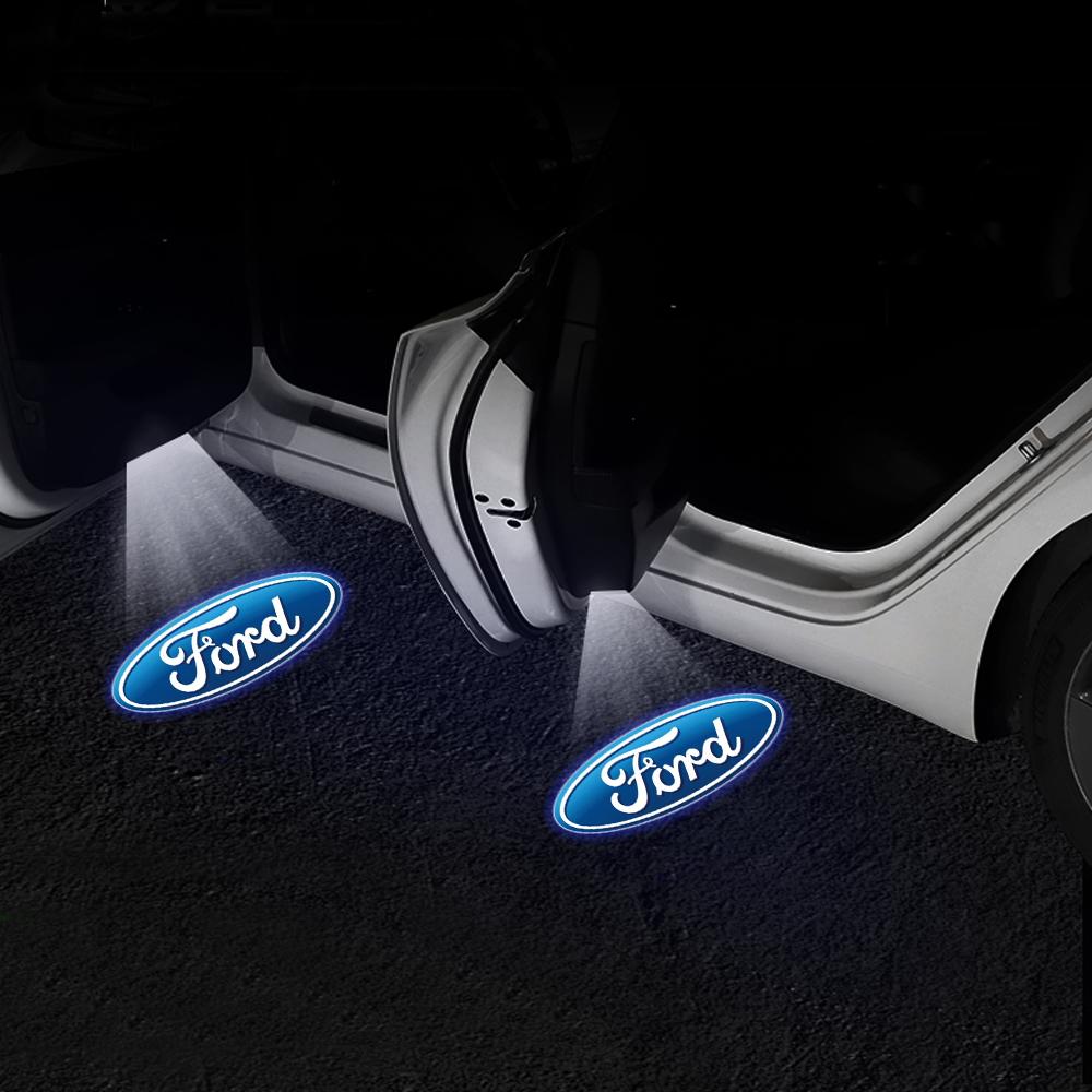 ugsbf6 2PCS Car HD Induction Lamp Laser LED Welcome Light Decoration Accessory For Ford Max 2007-2008 Mondeo 2007-2013 FOCUS Mustang