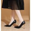 Мода Весна и Осень Универсальные Черные Тонкий Каблук Острый Носок Темперамент Сексуальные Весенние Легкие Туфли-лодочки на Высоком Каблуке с Защитой Носка