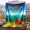 Custom Text Flannel Throw Blanket, Lightweight Cozy Bed Sofa BlanketStardew Valley
