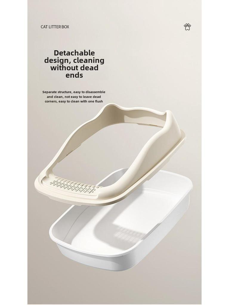 Extra Large Semi-Enclosed Anti-Splash Cat Litter Box
