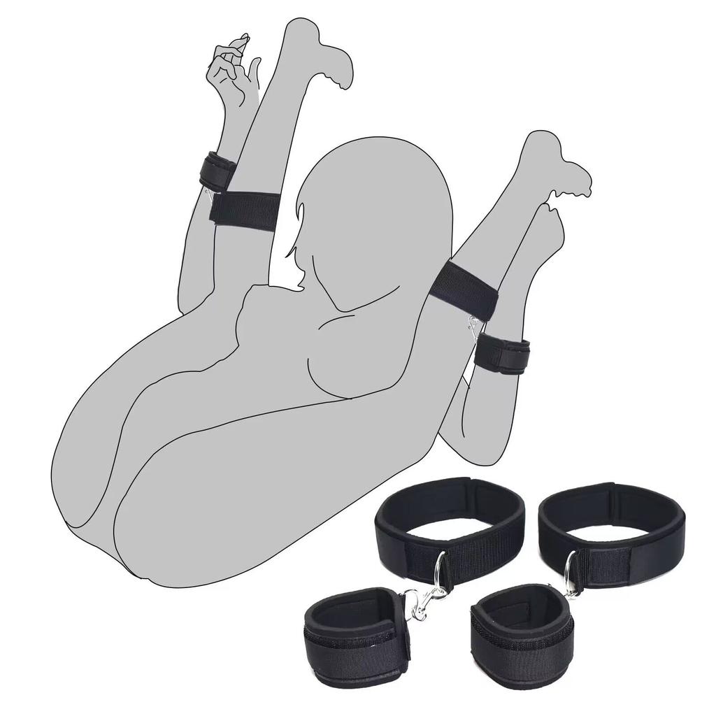 Sex Bondage Strap Wrist Thigh Cuffs Restraints Set Sex Toys for Women Restraints Bondage Sex Blindfold Couples SM Games