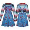 Horror Movie Chucky Doll Cosplay Killer Halloween Costume Dress Halloween Carnival Clown Dress Up Outfit For Woman Girls