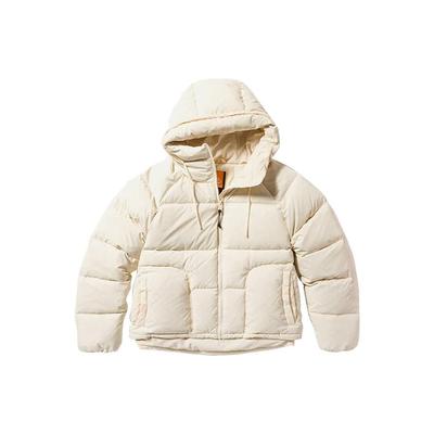 Однотонная повседневная теплая водонепроницаемая пуховая куртка с капюшоном женская куртка дымчато-белого цвета A6HHH-V04