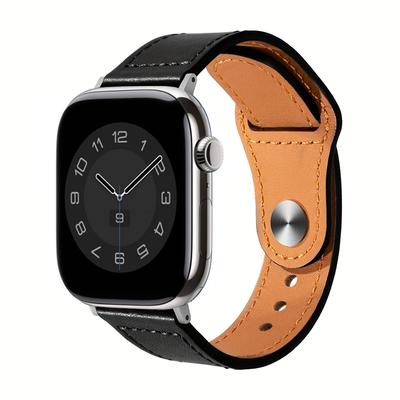 Кожаный ремешок для Apple Watch 10 11 band 46мм 42мм 44мм 49мм 45мм 40мм 41мм браслет iWatch series 9-8-7-6-5-4-Ultra-3-2
