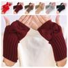 Bow Knitted Gloves Fingerless Half Finger Gloves Fashion Twists Gloves  Winter