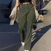 Womens Trendy Casual Streetwear Baggy Cargo Pants With Pockets Wide Leg Trousers Loose Overalls Long Pants