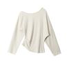 HeyHenry Womens Irregular Slant Neck Long Sleeve T-Shirt Slim Fit Off Shoulder Streetwear Top
