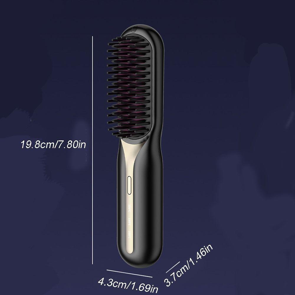 Перезаряжаемый электрический горячий гребень, выпрямитель для волос, не допускающий ожогов, щетка для выпрямления волос, девочка
