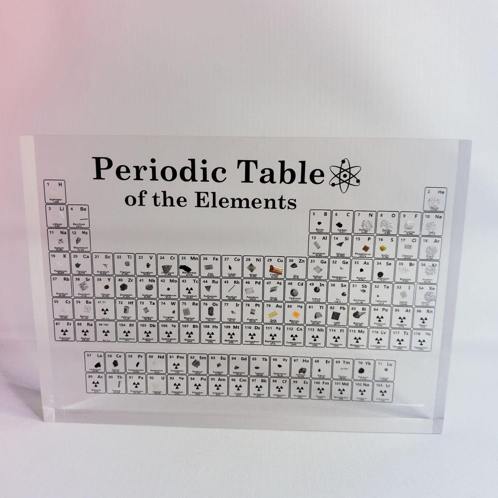 Acrylic Real Element Periodic Table Display Crystal