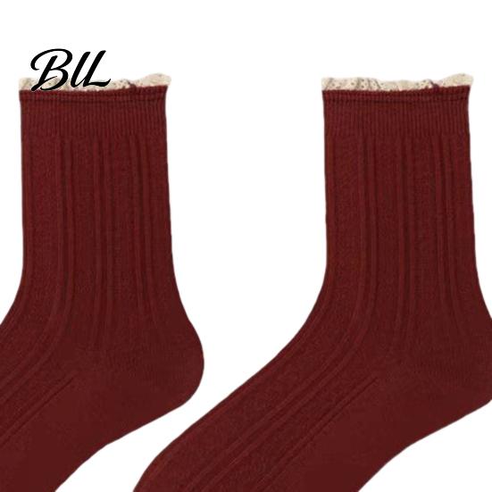 Forest Style Hollow Lace Socks Ruffle Crew for Women, Cotton Frilly Socks, Soft Breathable Blend Casual Ankles Daily Wear And Fashionable Layering