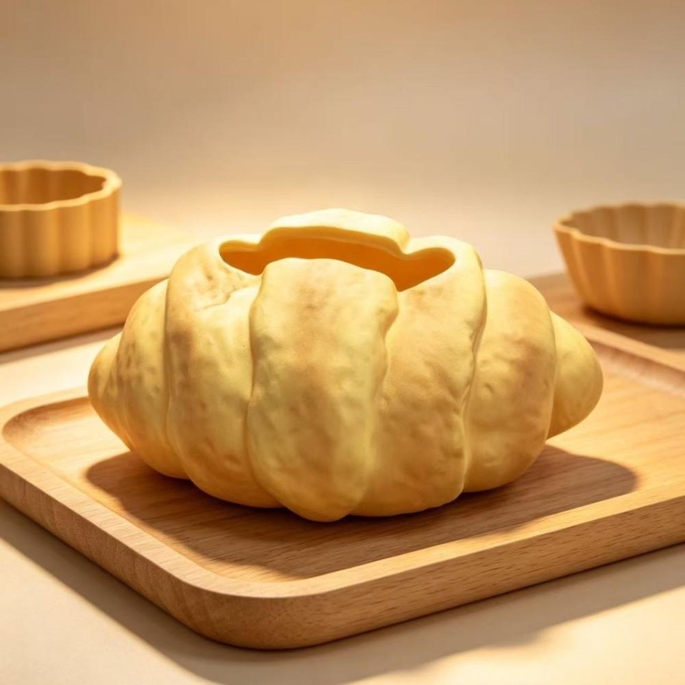 Food Themed Bread Shaped Tissue Box Realistic Tissue Dispenser Croissant Tissue Box Office