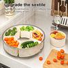 Fruit Plate Snack Spinner Divided Serving Tray with Lid Handle Food Platter for Charcuterie Veggie Travel Picnic Snack Organizer