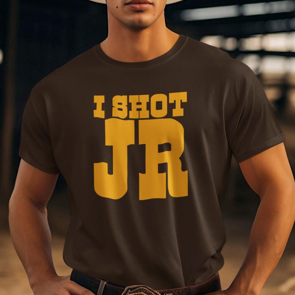 I SHOT JR T-SHIRT (Retro Cult TV 80s Not Dallas Fancy Dress Ewing Party Kitsch) Unisex T-Shirt