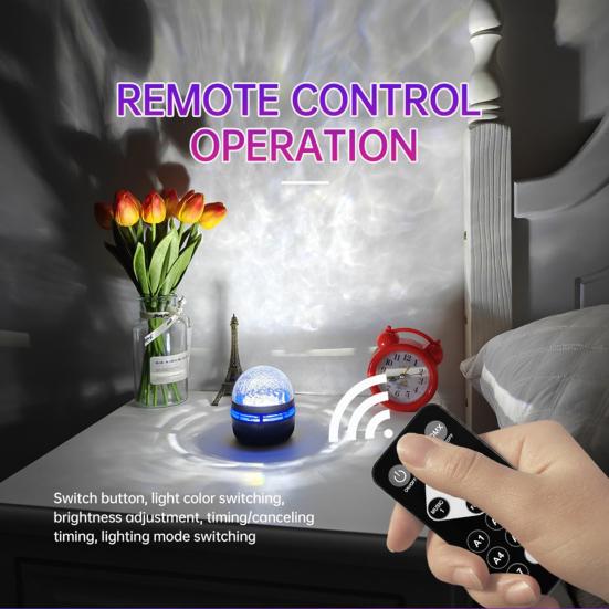 Лампа для проектора Yousheng 2-в-1, проектор с океанскими волнами, 14 световых эффектов, дистанционное управление, синхронизация музыки для спальни, детской комнаты, домашнего кинотеатра