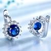 Gica Gema Ювелирные изделия из стерлингового серебра 925 пробы с синим цветком, великолепные новые поступления, серьги-гвоздики для женщин, изысканные ювелирные изделия высокого качества, подарок на День святого Валентина