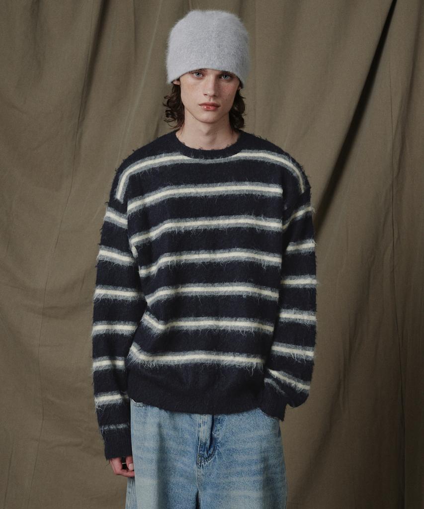 GLW Striped Brushed Knit Navy