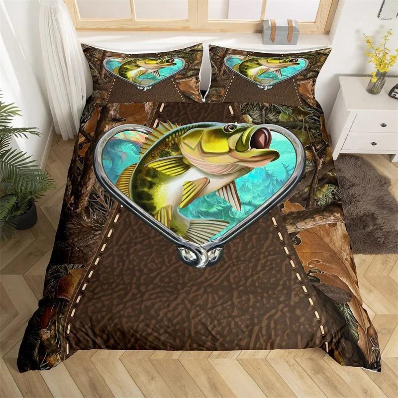 Пододеяльник с изображением рыбы-меч «Марлин» Kawaii Marine Life, комплект постельного белья из микрофибры, тема океана, большая рыба-щука, пододеяльник для односпальной кровати, двуспальная кровать