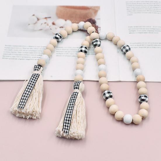 Wooden Beads String Vintage Rustic Durable Decorative Portable Fashionable Prayer Beads for Living Room