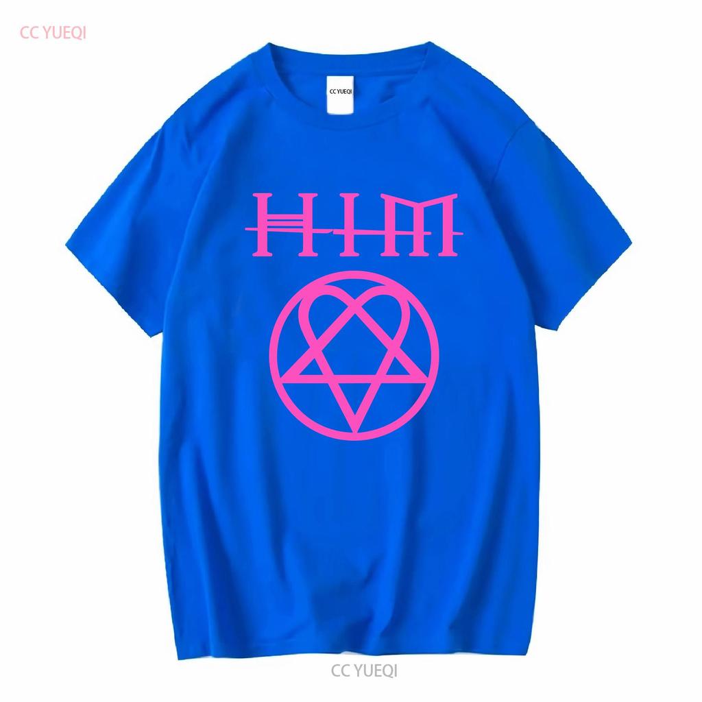 HIM Heartagram Его Адское Величество Футболка Группа Мужская L Готика Металл винтаж Стирка Повседневная дизайнерская одежда принт Унисекс