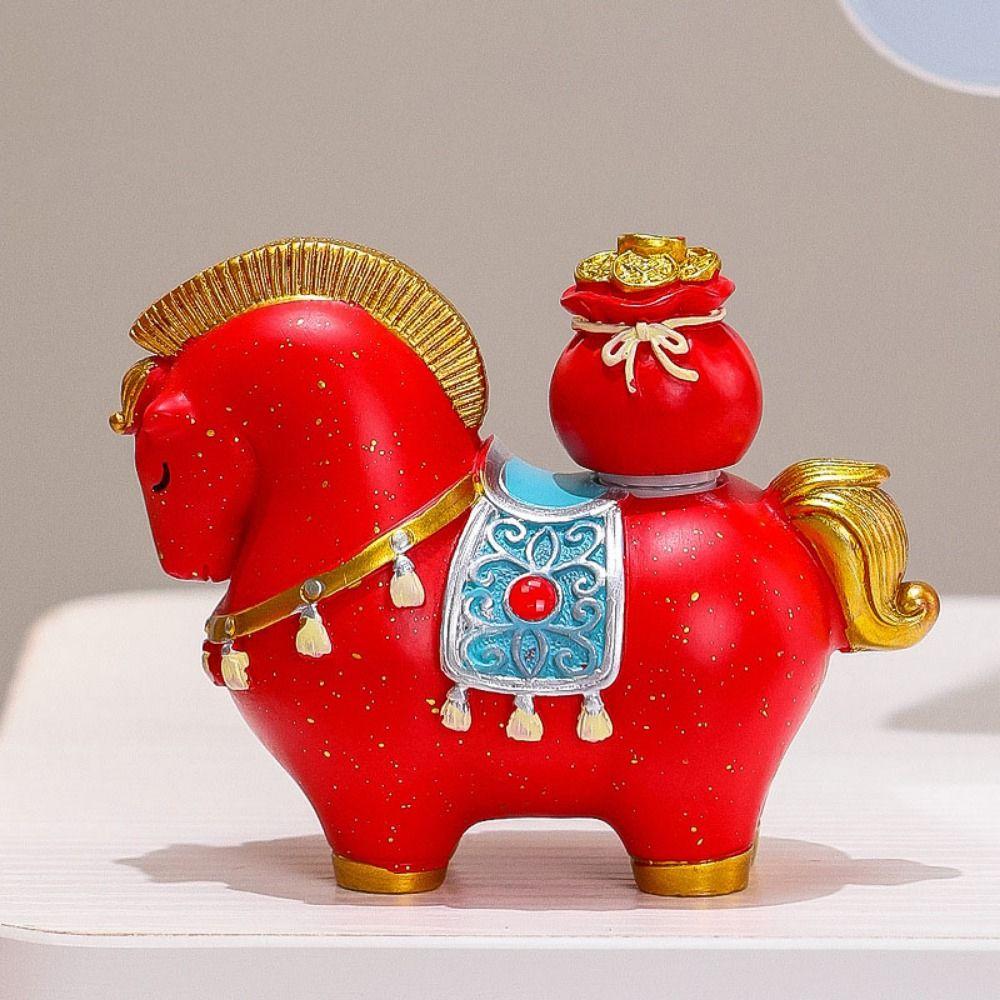 Horse Mascot Horse Miniature Resin Desktop Ornament Zodiac Horse Ornaments Cabinet