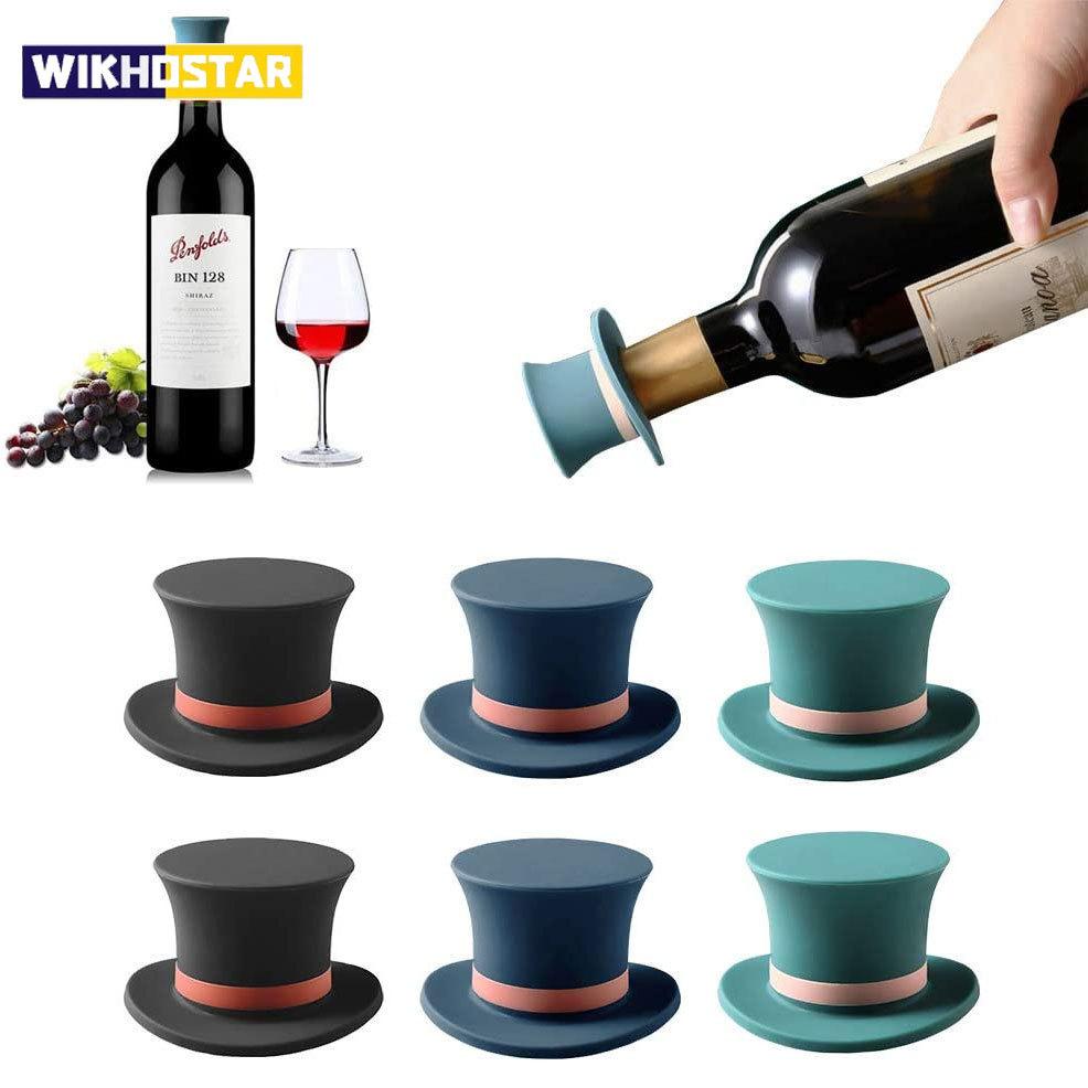 Magic Hat Wine Bottle Stopper Seal Cork Cover Soft Silicone Wine Bottle Stopper Cooking Gadgets