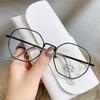New Transparent Glasses Women Image Glasses Anti Blue Light Metal Frames Polygonal Eyewear Optical Spectacle Eyeglass Gift