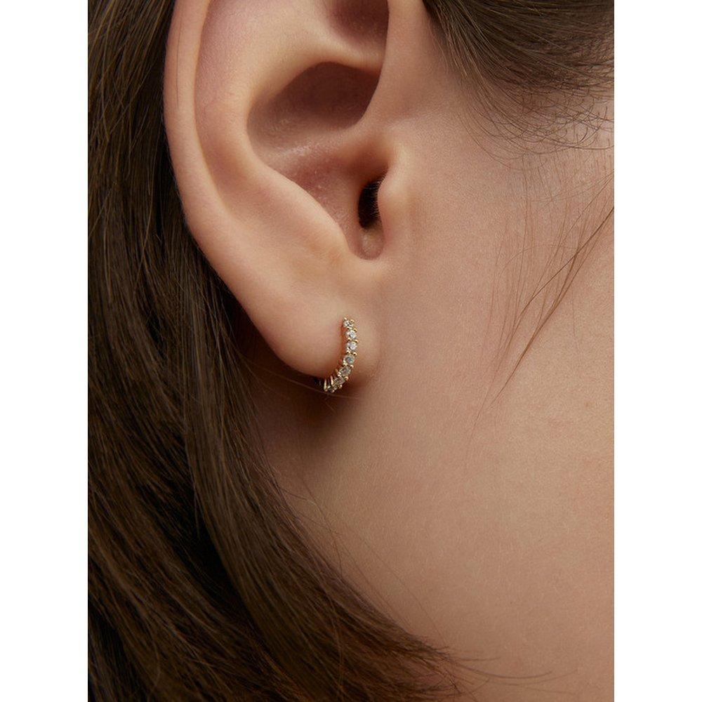 Silver 925 Shining 4-Prong One-Touch Earrings Lse88