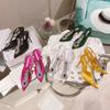 Fashion 2025 Summer New Pointy Stiletto High Heels Female Temperament Sexy Diamond Beautiful Wedding Shoes After Empty Head Sandals