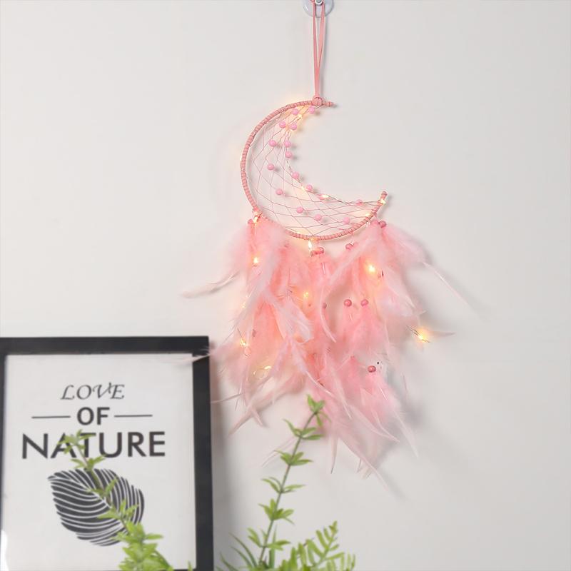 Горячий! Настенный декор Ловец снов Подвесной светильник Перо Ручная работа Лунное украшение